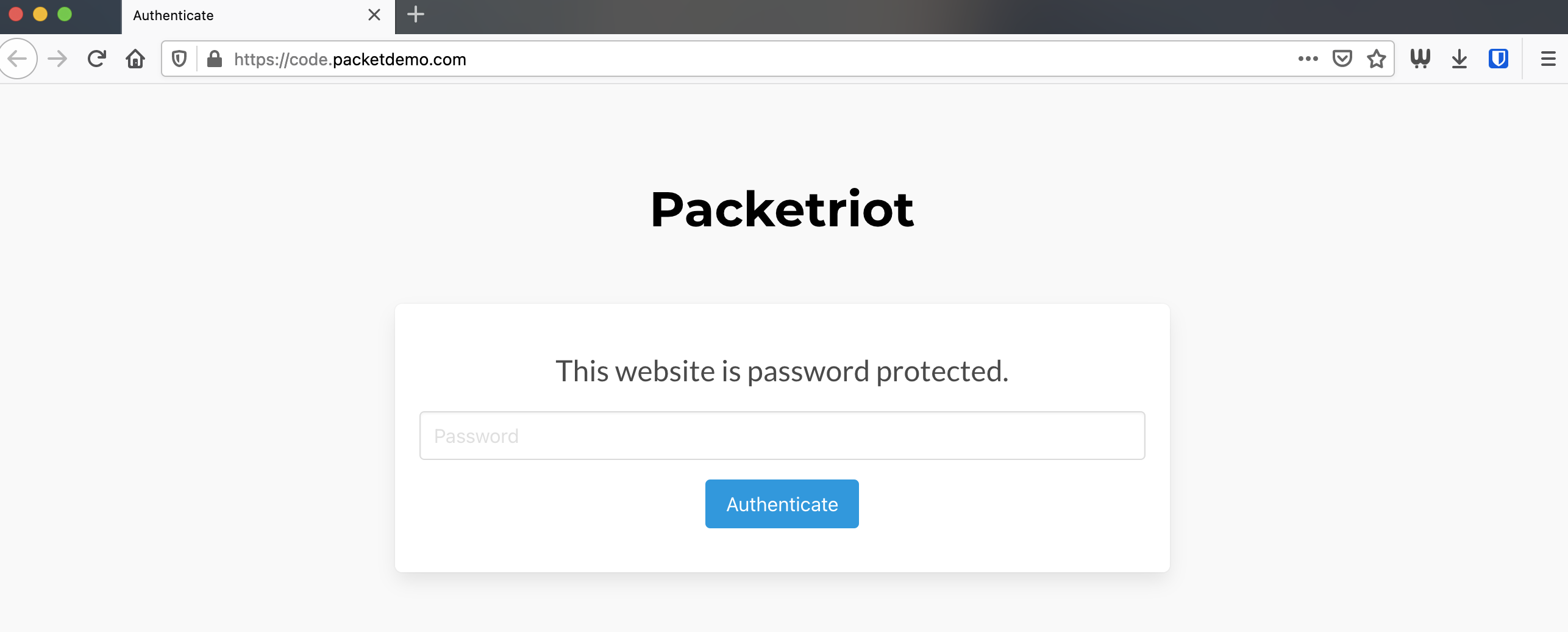 Packetriot Authentication Portal