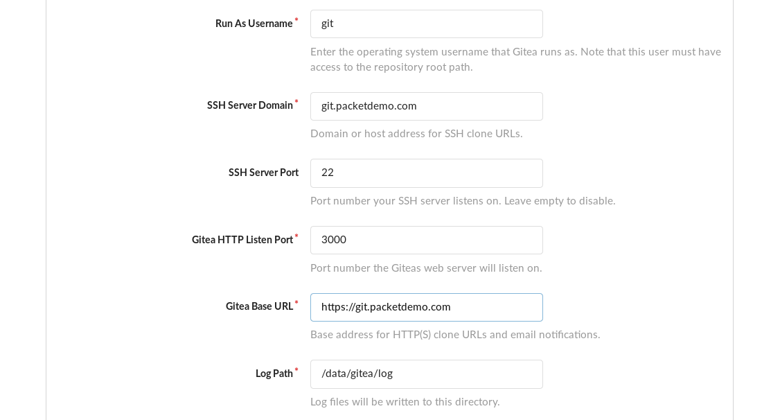 Initial configuration with default options.