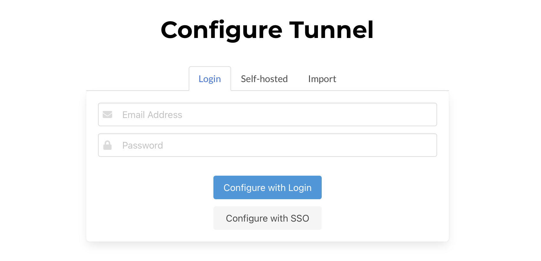 Creating tunnels or importing existing ones