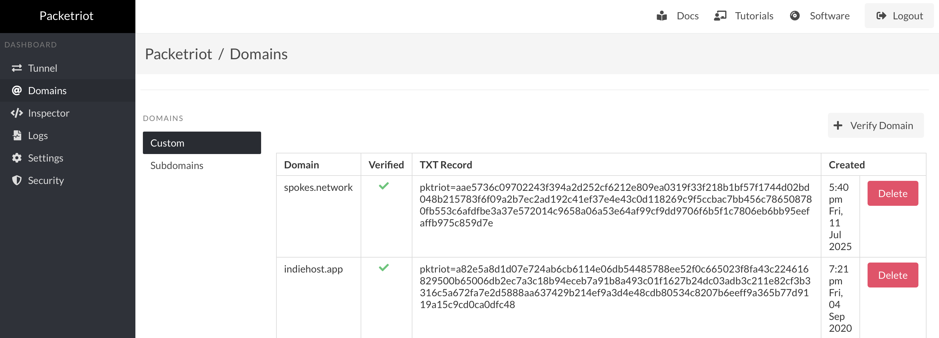 Custom Domain Management