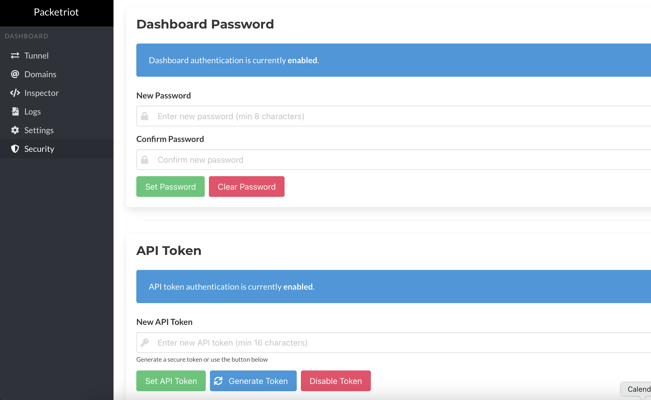 Security Settings