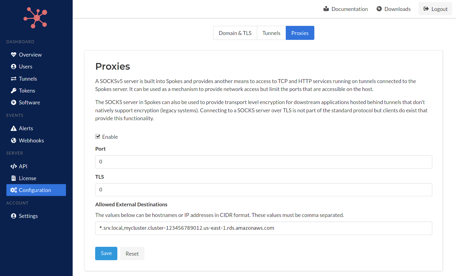 Server Configuration Proxies