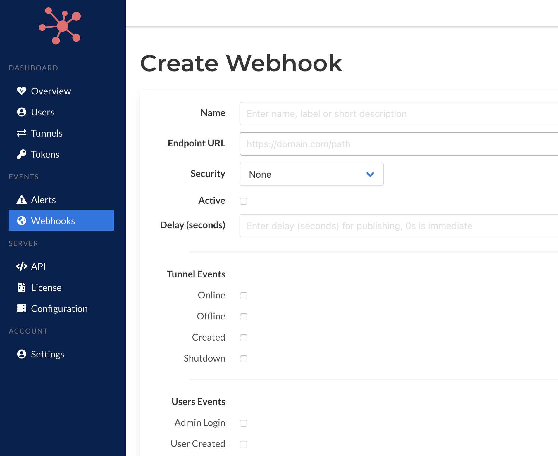 Create New Webhook
