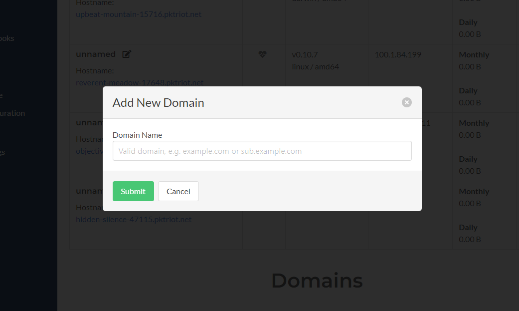 Add User Domains