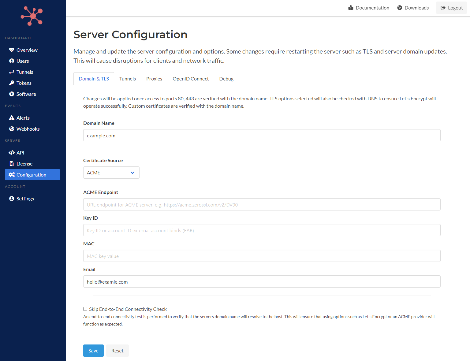 ACME Provider Settings